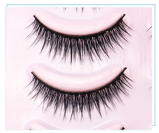 Natural Short Cross False Eyelashes Handmade Fake