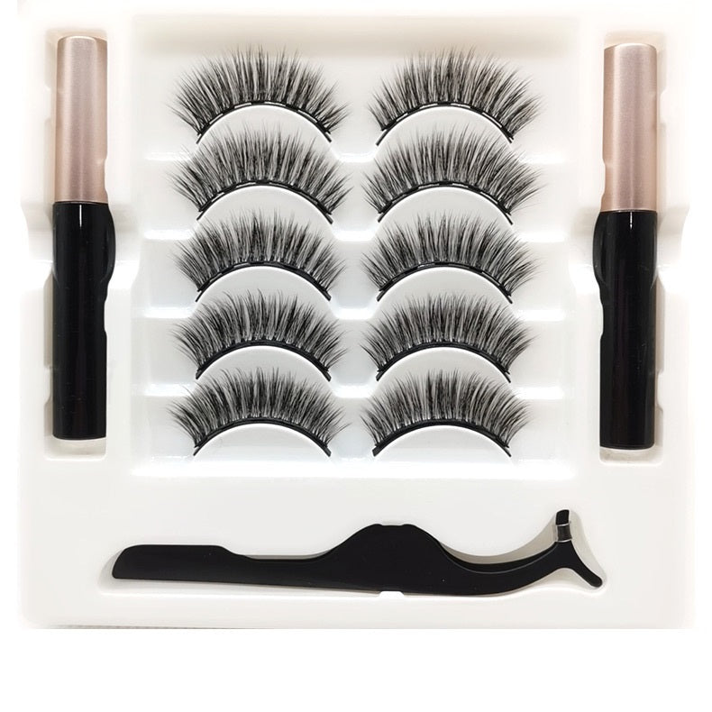 Magnetic Eyelashes Eyeliner Set Long Lasting False Mink