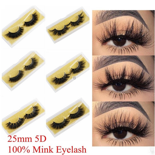 Fluffy 25mm Mink Eyelashes for Dramatic Volume