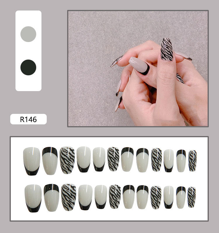 Fake Nails Press On Short Reusable With Designs